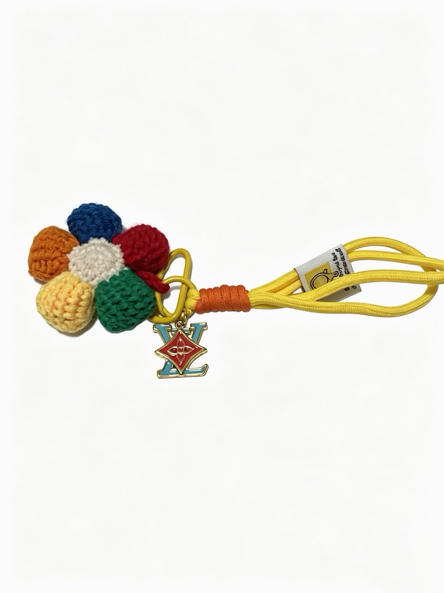 Louis Vuitton Multicolored Crochet Flower Charm Keychain Louis Vuitton Multicolored Crochet Flower Charm Keychain